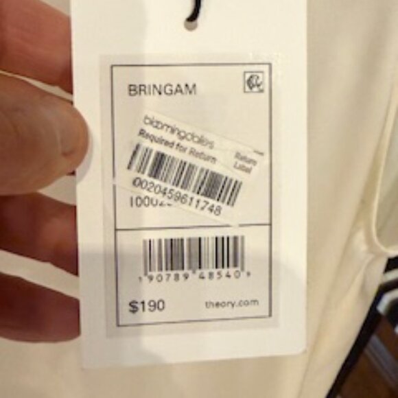 THEORY Bringam Stretch-Silk Top SIZE M - Picture 3 of 5